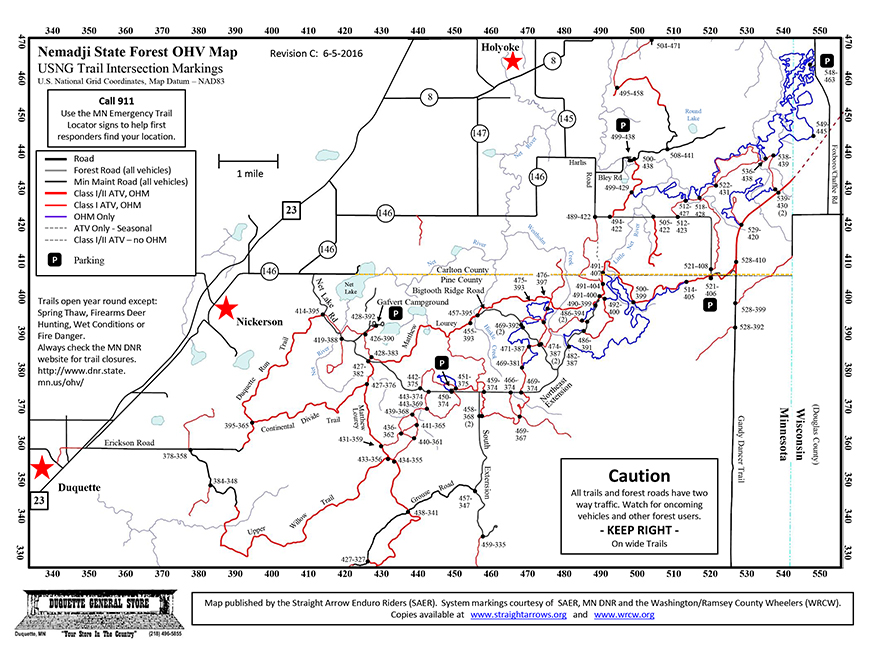 Nemadji State Forest OHV Map